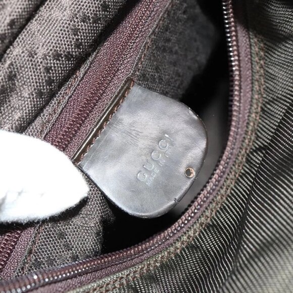 GUCCI Bamboo Hand Bag Nylon 2way Brown Silver - Picture 12 of 16